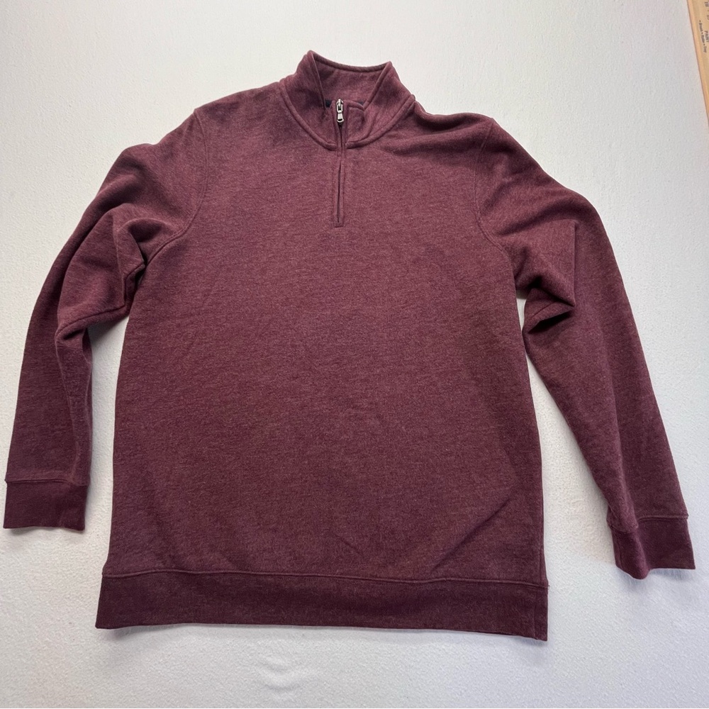 Croft & Barrow 1/4-Zip Pullover Sweater Men's Medium Burgandy Extra Soft